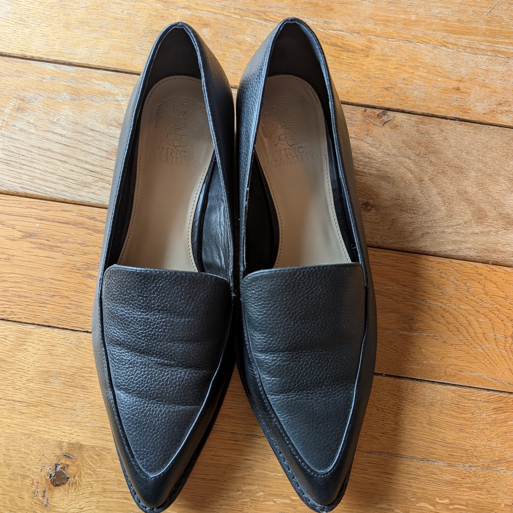 Vince Camuto Black Leather Flats